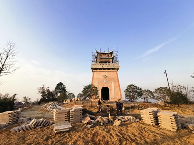 杭州蕭山區(qū)義橋景觀石亭，景觀臺工程